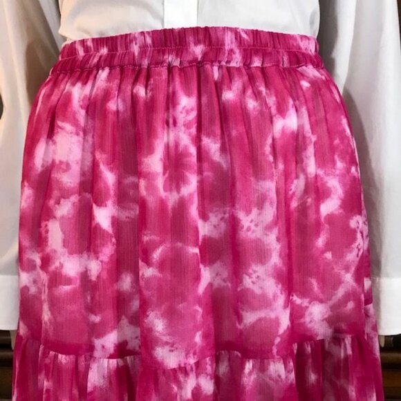 NWOT Linea Louis Dell'Olio Fuchsia Cloud Tiered Skirt - Picture 6 of 10